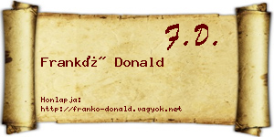 Frankó Donald névjegykártya